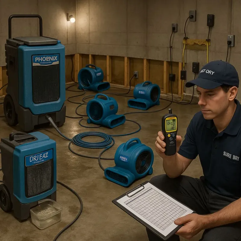 Structural Drying and Dehumidification process in Stafford, VA